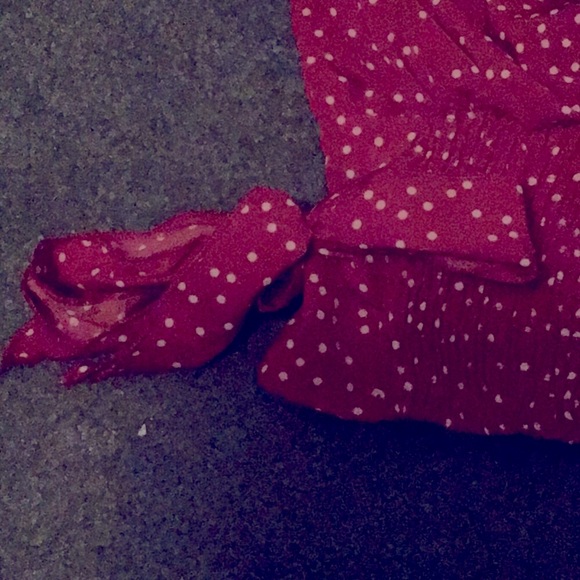 SHEIN Red & White Polka Dot Crop Top - Picture 3 of 5